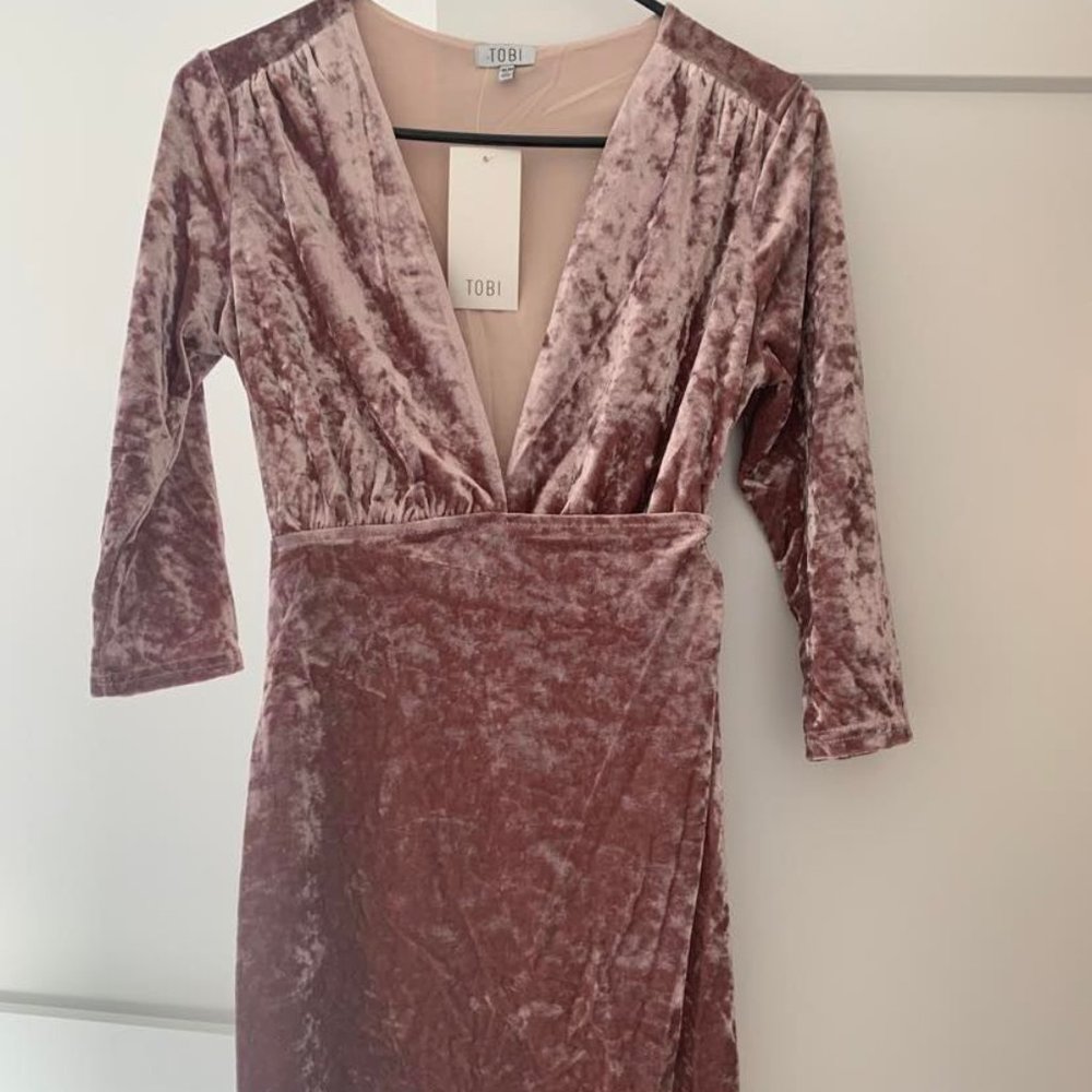 Wrap It Up Rose Velvet Dress